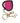 Dolce & Gabbana Pink Black Heart Leather Gold Tone Brass Keyring Keychain
