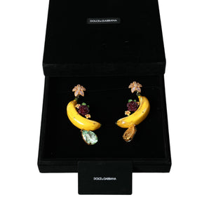 Dolce &amp; Gabbana Chic Clip-on Banana Dangle Earrings