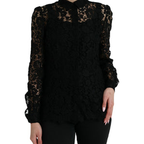 Dolce &amp; Gabbana Elegant Floral Lace Blouse Top