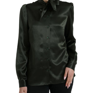 Dolce & Gabbana Elegant Silk Ascot Collar Blouse