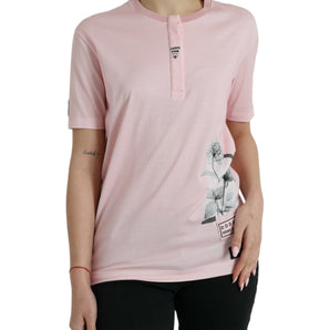 Dolce &amp; Gabbana Chic Pink Floral Cotton Tee