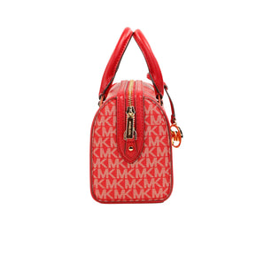 Michael Kors Travel XS Bolso bandolera de lona de PVC con firma en rojo brillante