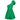 PINKO Chic Green Draped Bustier Flared Dress