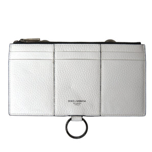 Dolce & Gabbana Elegant White Leather Crossbody Cardholder