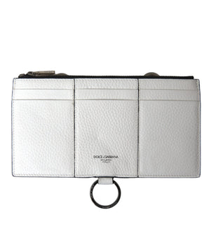 Dolce &amp; Gabbana Elegante tarjetero bandolera de piel blanca