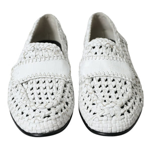 Dolce &amp; Gabbana Elegant White Loafer Slip-Ons