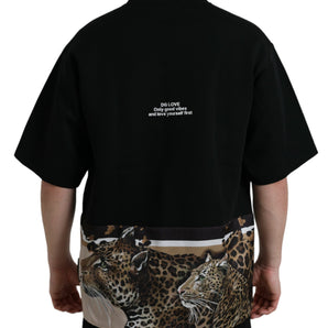 Dolce & Gabbana Elegant Leopard Print Crew Neck Tee