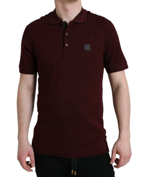 Dolce & Gabbana Maroon Collared Short Sleeves Polo T-shirt