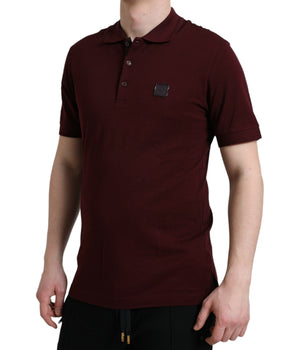 Dolce & Gabbana Maroon Collared Short Sleeves Polo T-shirt