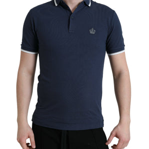 Dolce &amp; Gabbana Elegant Crown Embroidered Polo T-Shirt