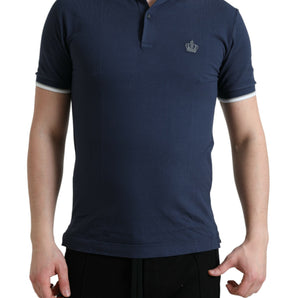 Dolce &amp; Gabbana Elegant Crown Embroidered Polo T-Shirt