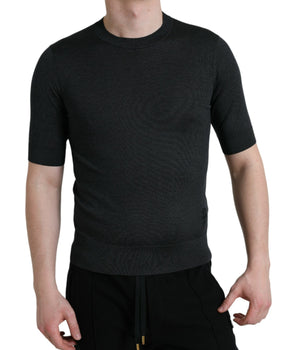 Dolce & Gabbana Dark Gray Crew Neck Short Sleeves T-shirt