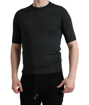 Dolce & Gabbana Dark Gray Crew Neck Short Sleeves T-shirt
