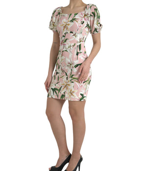 Dolce &amp; Gabbana Elegante vestido tubo con estampado de lirios rosas