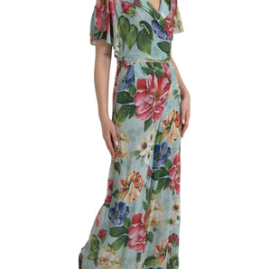 Dolce &amp; Gabbana Elegant Floral Silk Crepe Jumpsuit