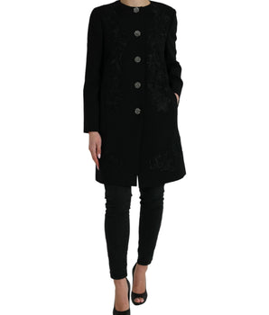 Dolce &amp; Gabbana Gabardina elegante de lana con botones florales