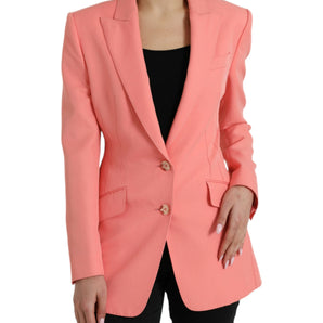 Dolce &amp; Gabbana Chic Pink Peak Lapel Blazer