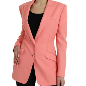 Dolce & Gabbana Chic Pink Peak Lapel Blazer