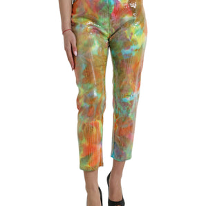 Dolce &amp; Gabbana Multicolor High Waist Cropped Pants