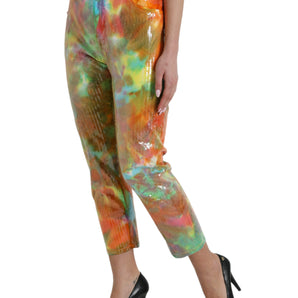 Dolce &amp; Gabbana Multicolor High Waist Cropped Pants