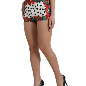 Dolce &amp; Gabbana Multicolor Silk High Waist Hot Pants