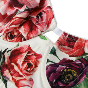 Dolce & Gabbana Floral Silk Blend Bustier Crop Top