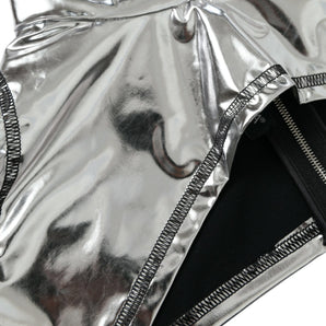 Dolce &amp; Gabbana Silver Elegance Top with Zipper Closure