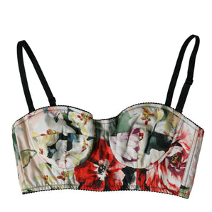 Dolce &amp; Gabbana Multicolor Floral Bustier Crop Top