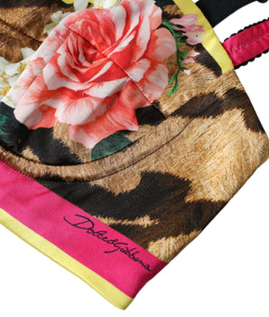Dolce &amp; Gabbana Top corto con corpiño de mezcla de seda floral