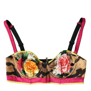 Dolce &amp; Gabbana Floral Silk Blend Bustier Crop Top