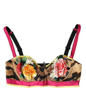 Dolce &amp; Gabbana Top corto con corpiño de mezcla de seda floral