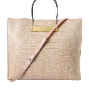 Balenciaga Alligator Leather Chic Pink Tote Bag