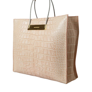 Balenciaga Alligator Leather Chic Pink Tote Bag