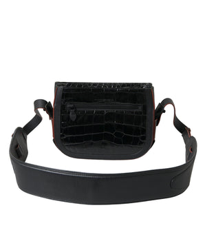 Balenciaga Black Exotic Leather Shoulder Crossbody Camera Bag