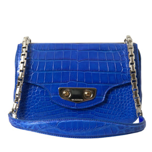 Balenciaga Mini Bolso De Hombro De Piel De Cocodrilo - Azul Elegante