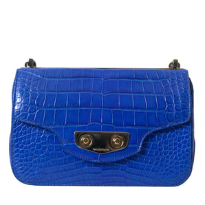 Balenciaga Mini Bolso De Hombro De Piel De Cocodrilo - Azul Elegante