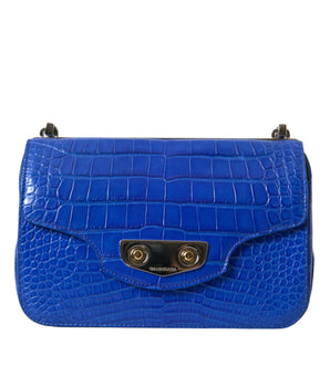 Balenciaga Blue Exotic Leather Neo Classic Purse Shoulder Handbag Bag