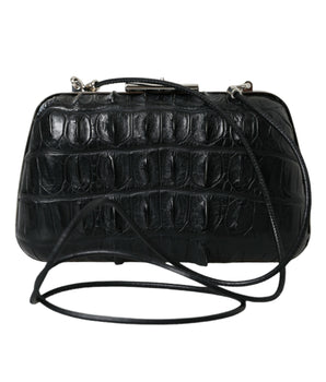 Balenciaga Black Exotic Skin Leather Shoulder Crossbody Box Clutch Bag