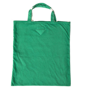 Prada elegante bolso tote de tela verde