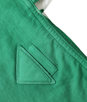 Prada elegante bolso tote de tela verde
