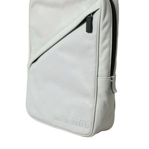 Miu Miu Elegante bolso bandolera de cuero blanco y negro