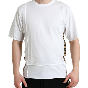 Dolce &amp; Gabbana Camiseta blanca de manga corta con cuello redondo y logo