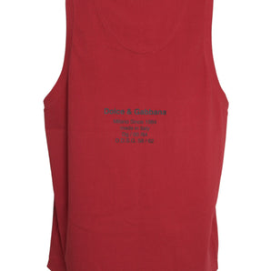 Dolce &amp; Gabbana Red Leopard Print Sleeveless Tank T-shirt