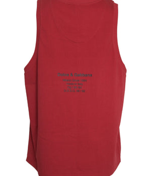 Dolce & Gabbana Red Leopard Print Sleeveless Tank T-shirt
