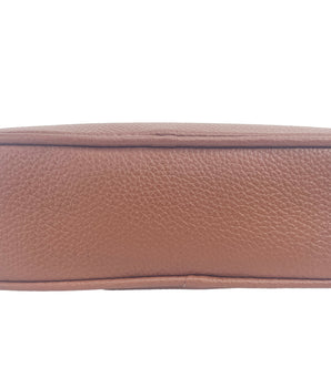 Burberry Small Leather Tan Camera Crossbody TB Logo Bag