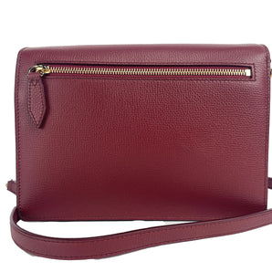 Burberry Macken Small Crimson House Check Leather Crossbody Bag