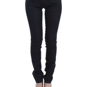 Ermanno Scervino Chic Dark Blue Slim Jeans for Elegant Style