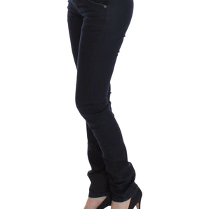 Ermanno Scervino Chic Dark Blue Slim Jeans for Elegant Style