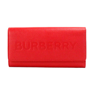 Cartera tipo clutch continental con solapa y relieve de cuero granulado rojo Porter de Burberry