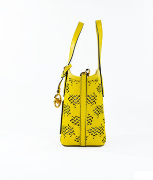 Michael Kors Kimber Small Daffodil Leather 2-in-1 Zip Tote Messenger Bag Purse